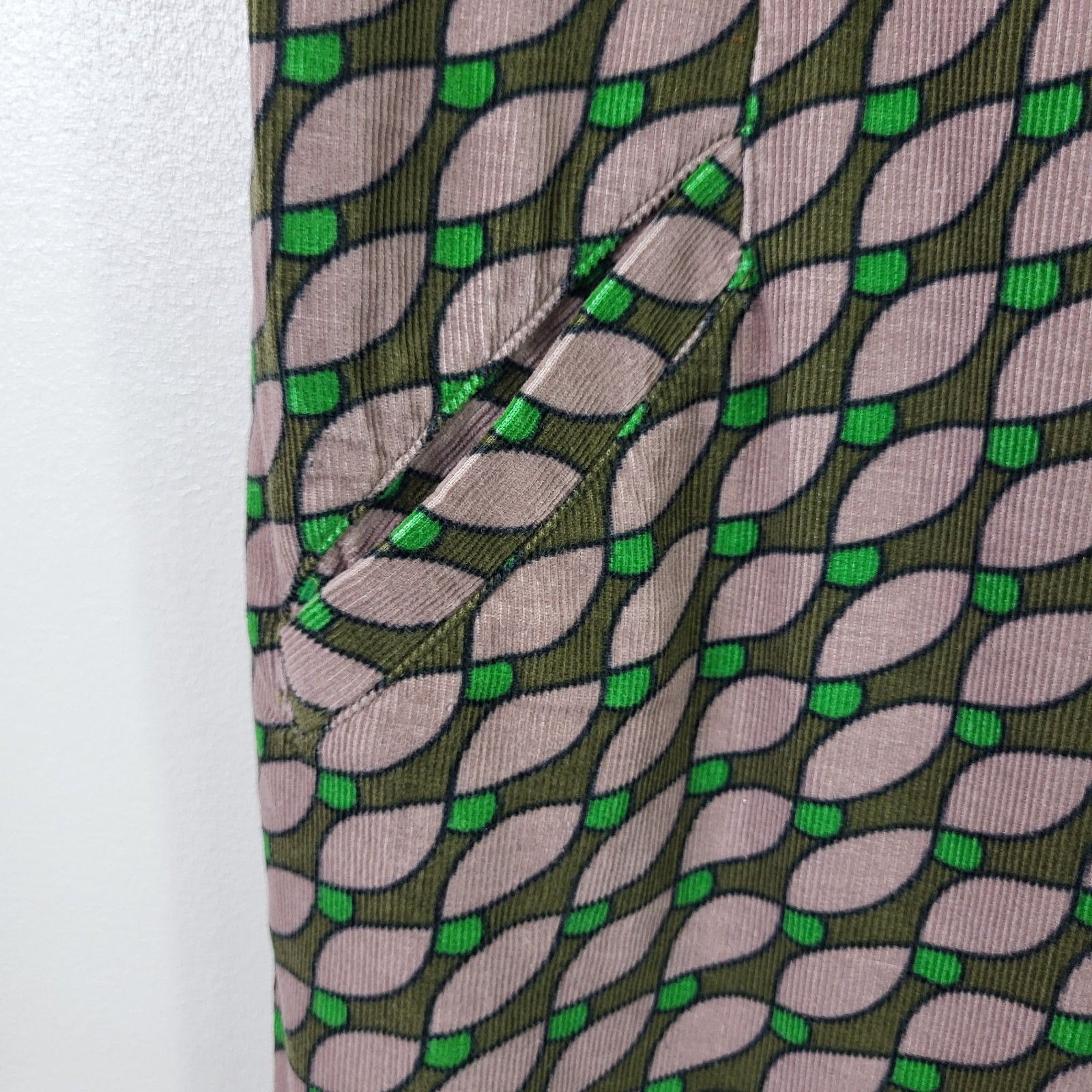 Boden Shift Knee Length Dress Womens Brown Green UK 10L US 6L 100% Cotton 1807