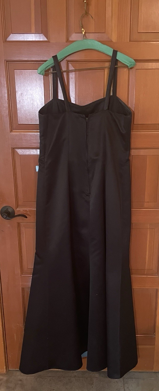 Kiki U.S.A Colorblock Satin Gown Cowl Neck Spaghetti Straps XL Long 4044