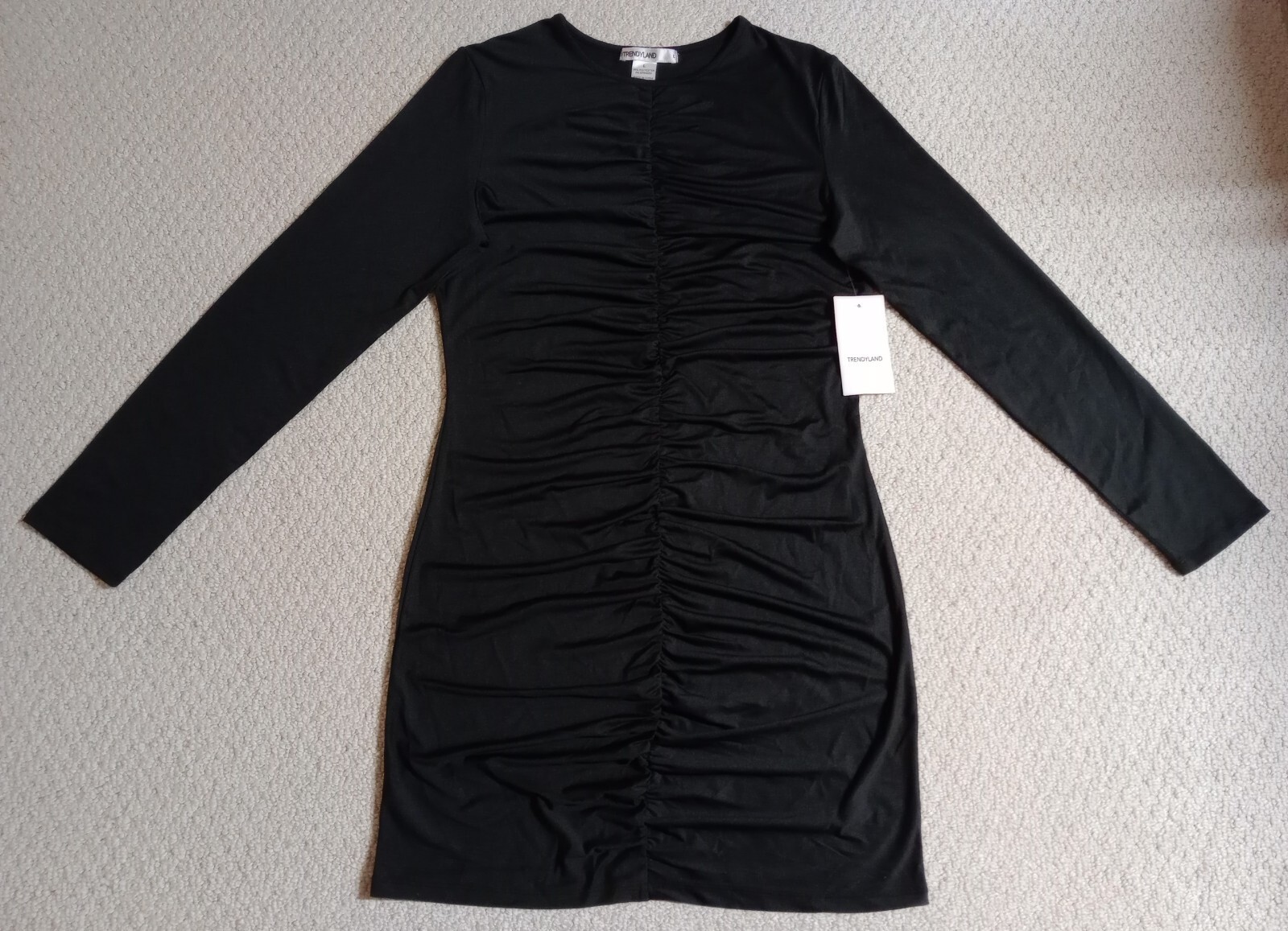 New With Tags Trendyland Womens Large Black Polyester Blend Long Sleeve Dress 23