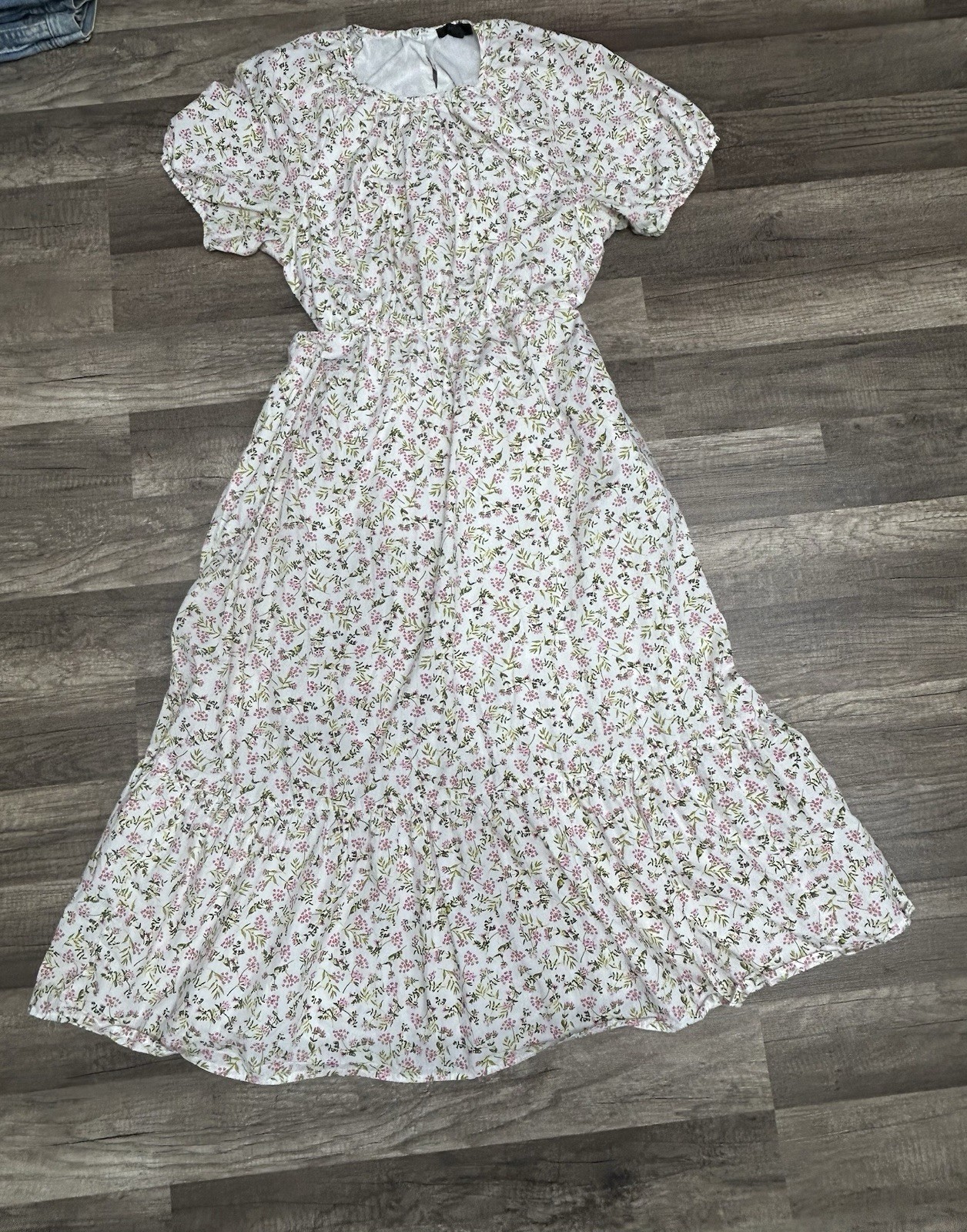J.Crew Women’s Side-Cutout Cotton Poplin Midi Dress Sz 14 Floral Open Back BG400
