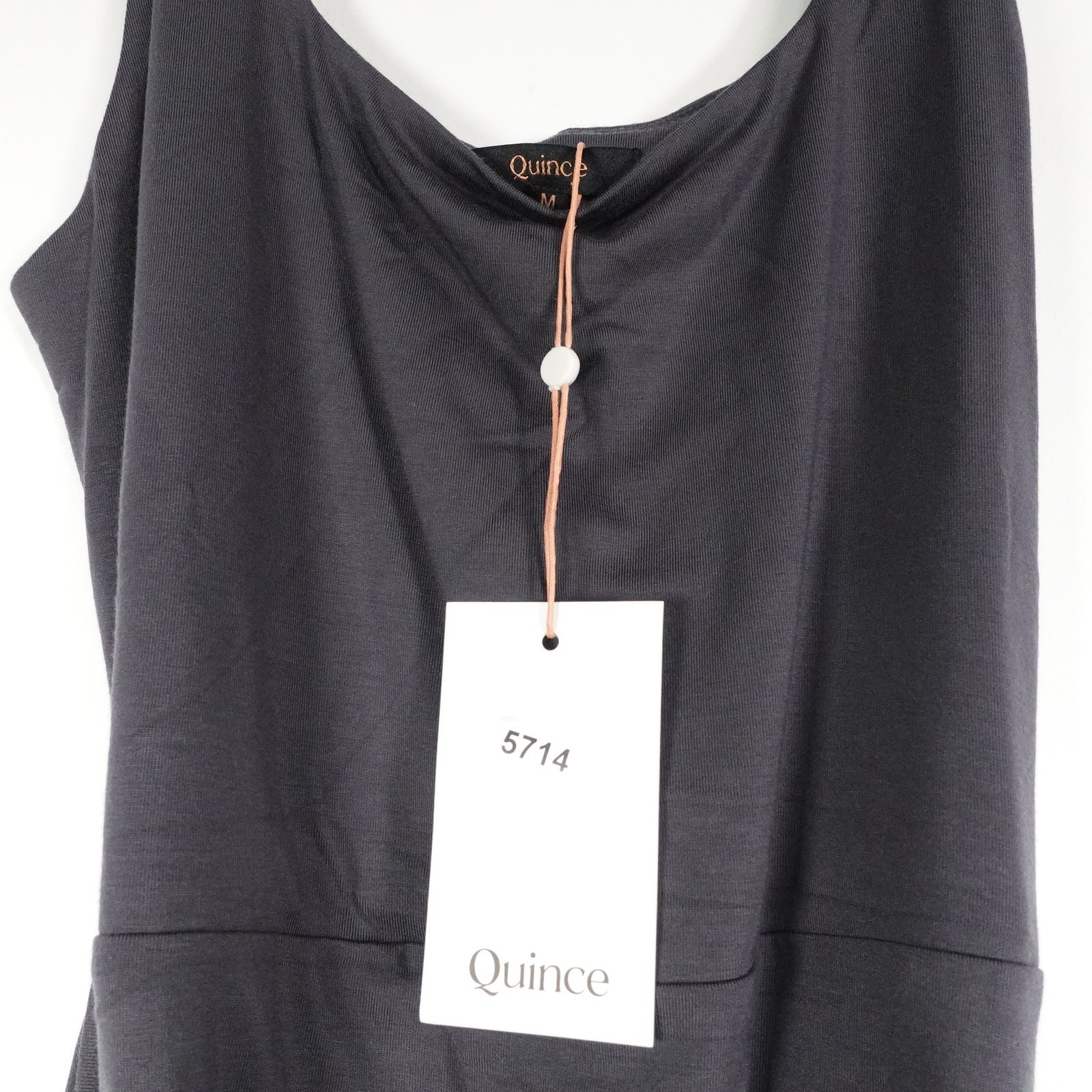 New Quince Carbon Gray Tencel Jersey Side Tie Dress Midi Wrap Women’s Medium