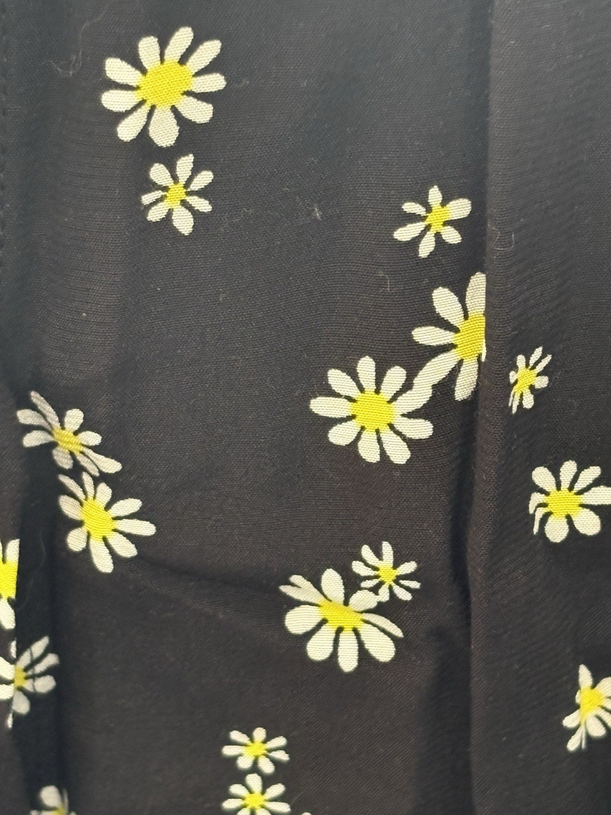 New BIMBA Y LOLA Black Daisy Print Midi Dress 90s vibes medium