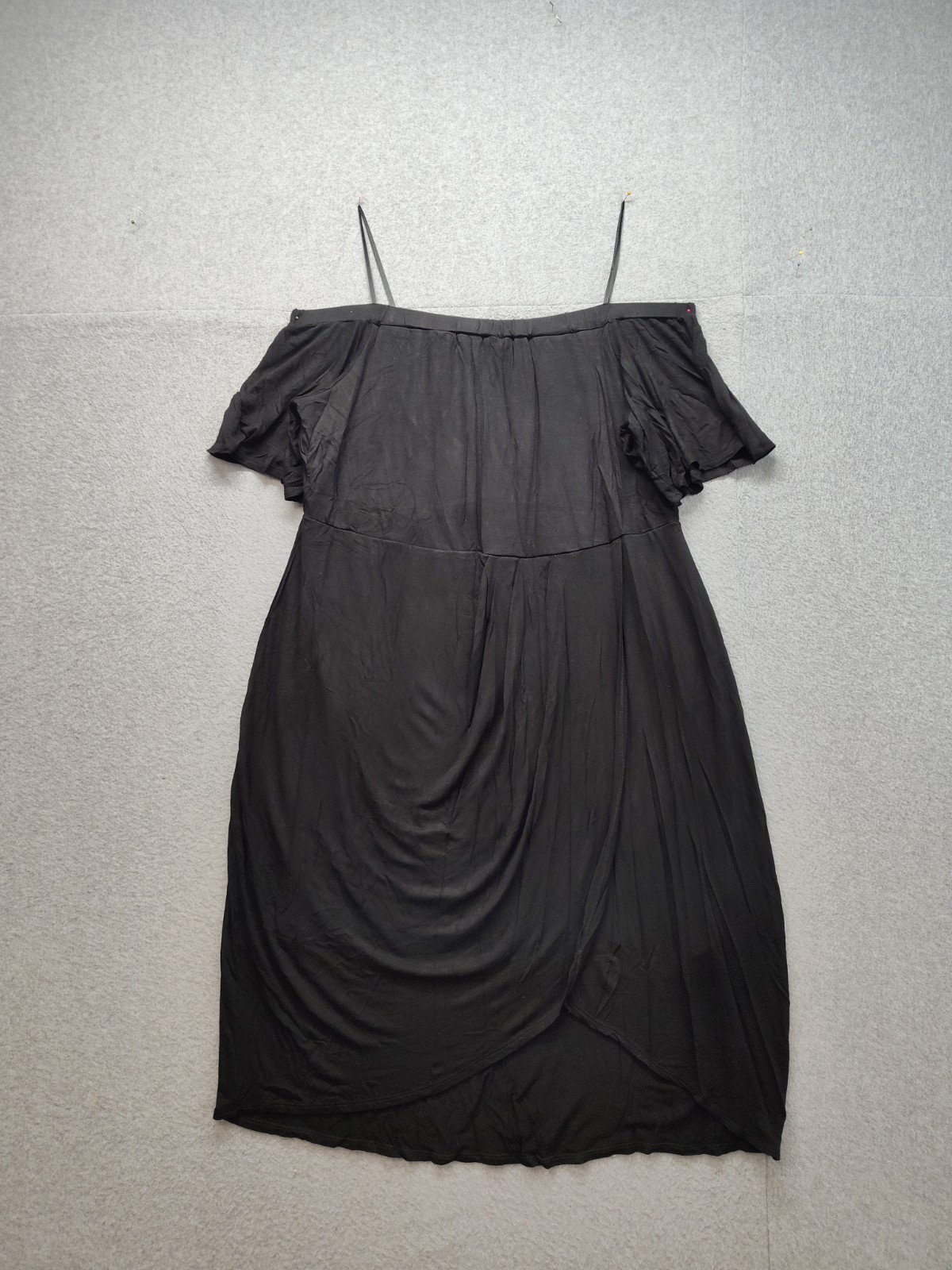 City Studio Women Midi Dress 20W Black Short Sleeve Square Neck Pullover Summer