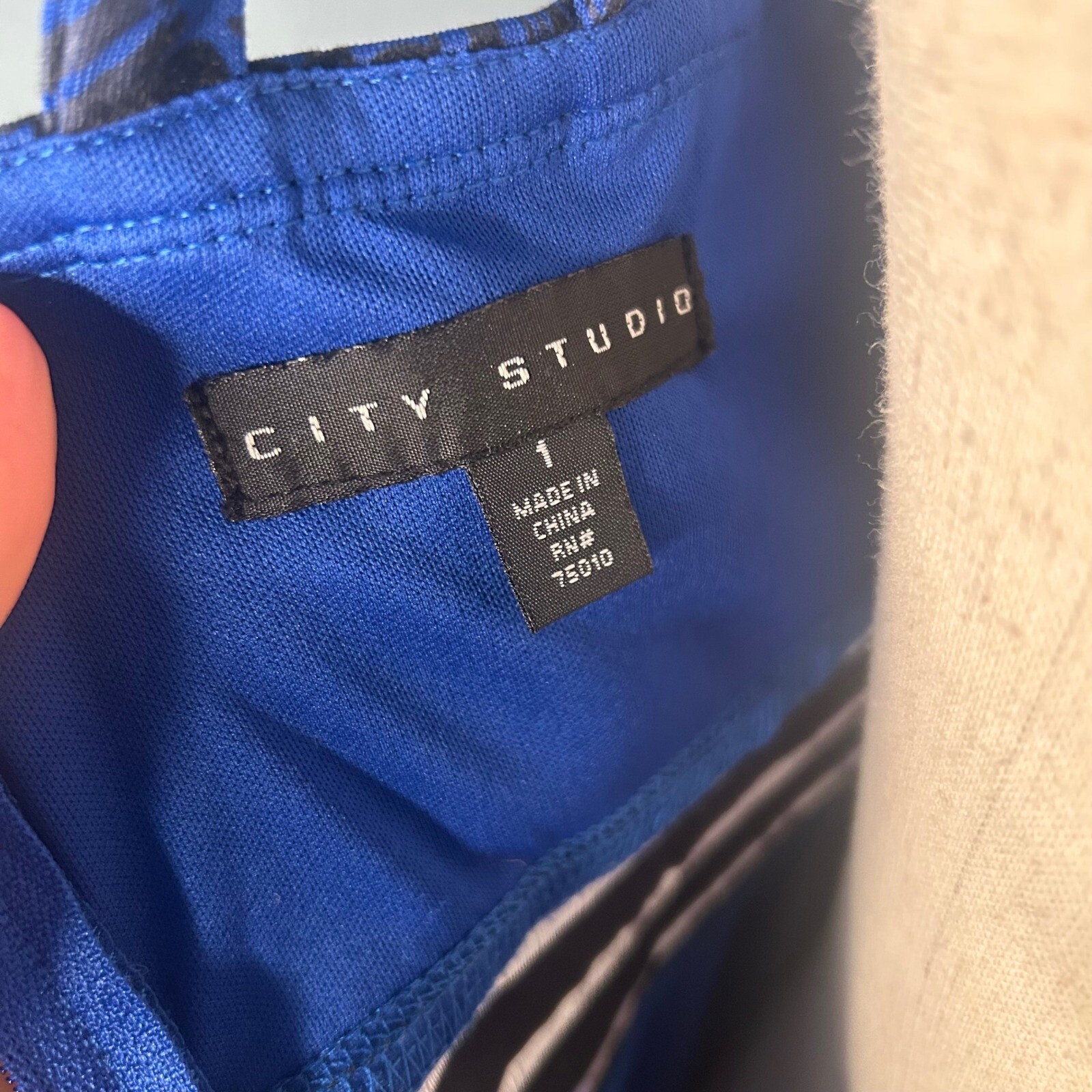 City Studio Party Dress Fit and Flare Sleeveless Blue Black Size 1