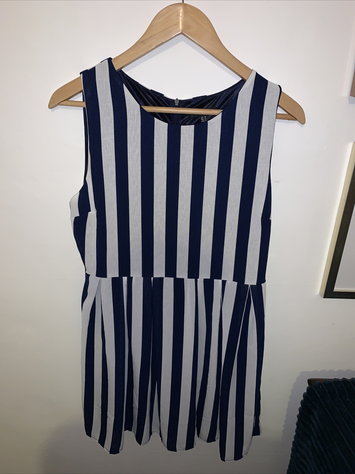 Summer Sexy Blue and White Stripes Size 14 Dress