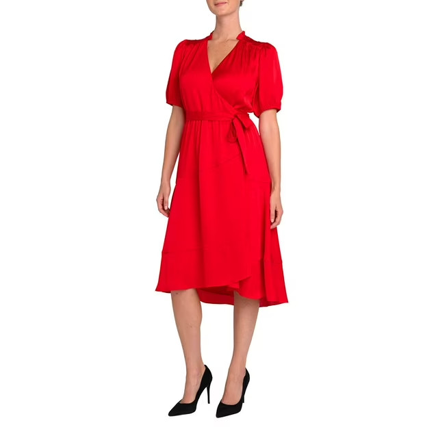 Draper James Women’s Wrap Midi Dress Size M Red