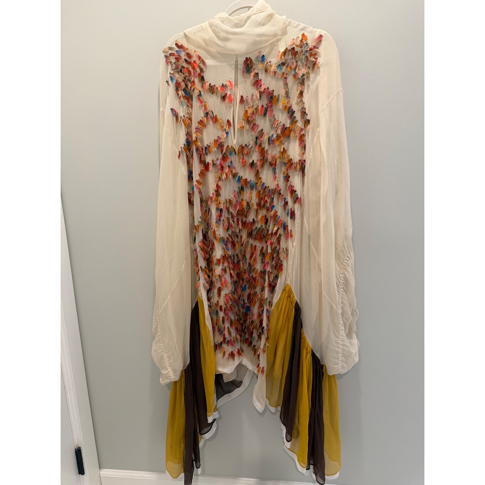 Chloe Fall 2016 Silk Fringe Handkerchief Dress Size EU36