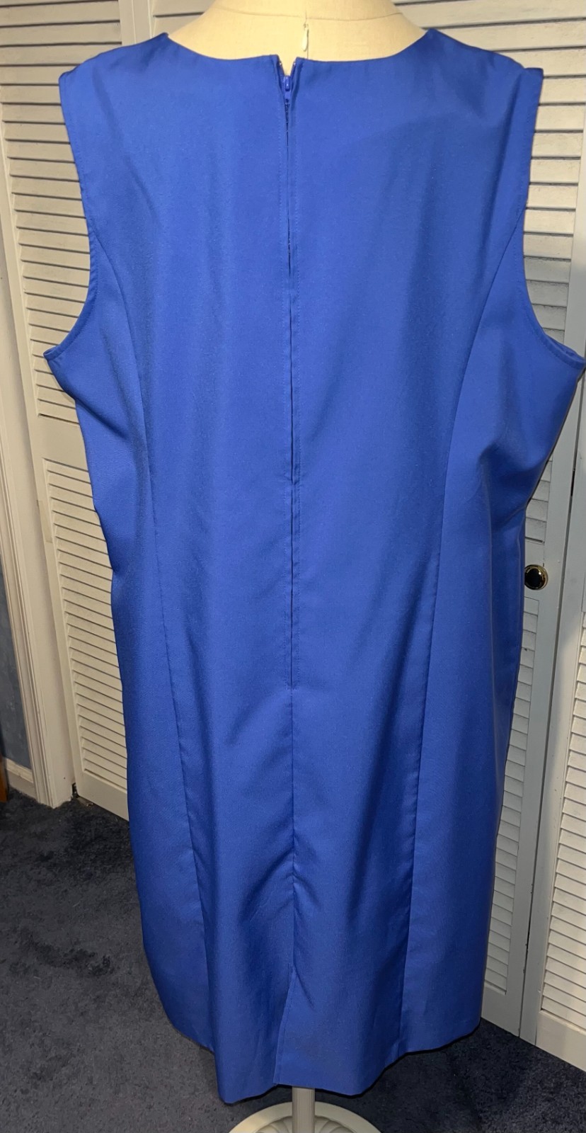Roaman’s Size 26W 2 Pc Sleeveless Sheath Dress W/ Short Sleeved Jacket ~ Blue