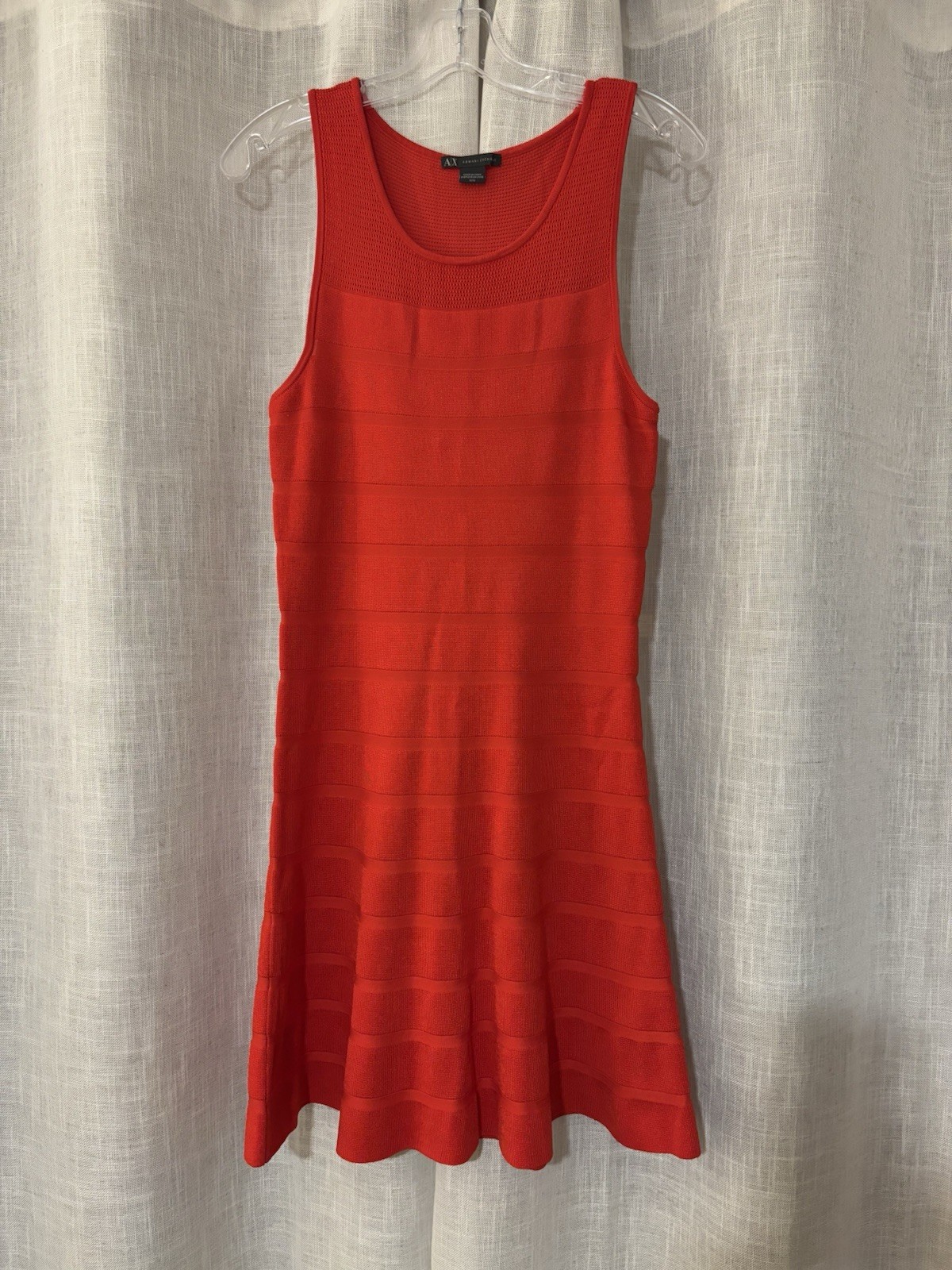 A/X Armani Exchange Dress Sleeveless Fit And Flare Tomato Red Medium