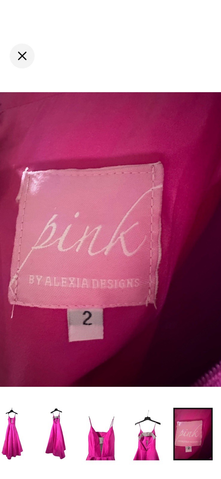 Pink by Alexia Designs Hot Pink Spaghetti Strap Ball Gown