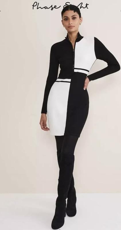 Women Phase Eight Dress White Nylon 48