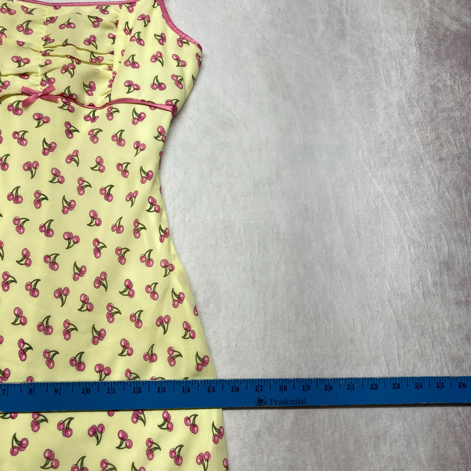 Vintage Y2K Speechless Size 3 Yellow Pink Cherries Bow Coquette XS Retro