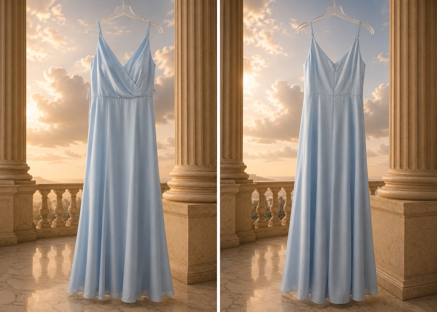 Social Bridesmaids Chiffon Dress Size 8 New Without Tags Sky Blue