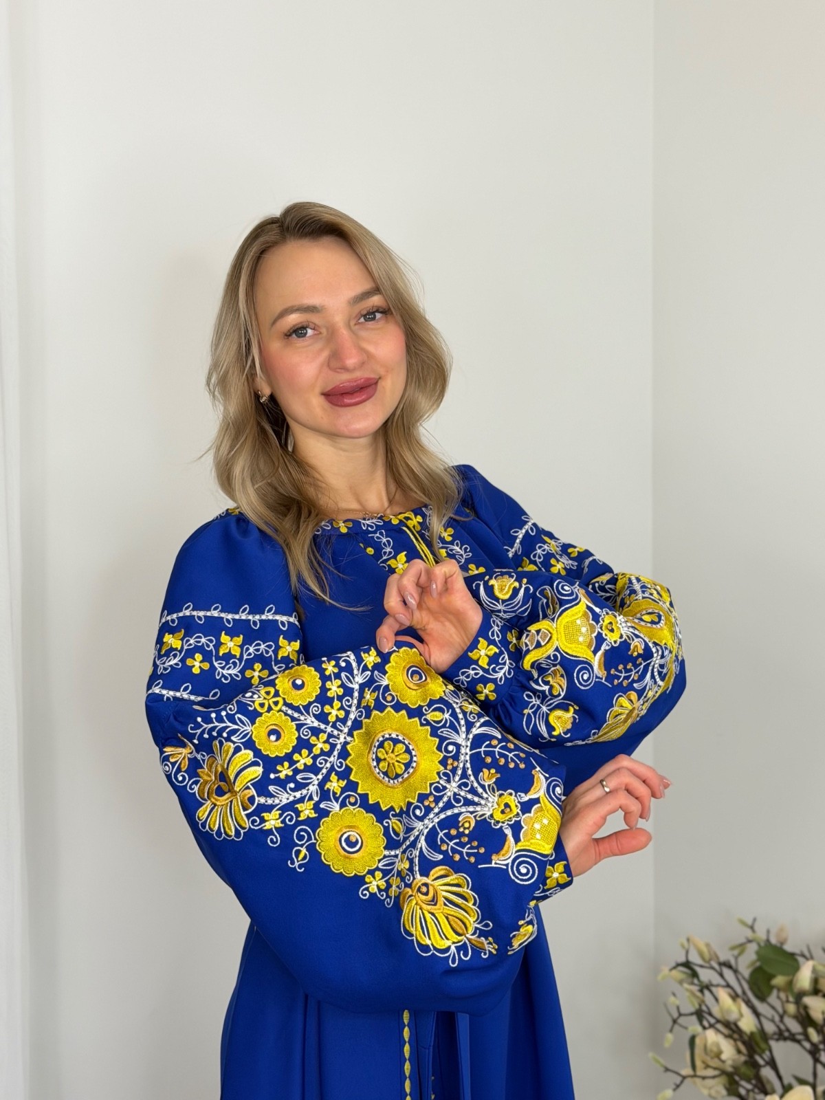 Exclusive Ukrainian Embroidered Maxi Dress, Vyshyvanka, Custom Size&Colour