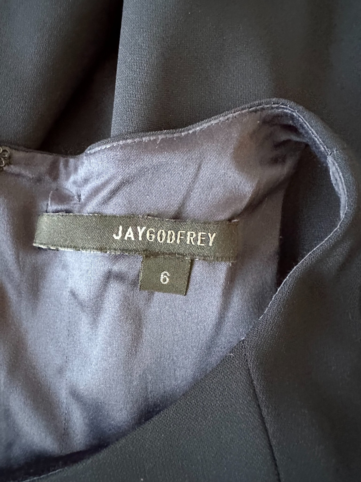 NWOT JAY GODFREY Navy Blue Holster Midcalf Dress SZ 6
