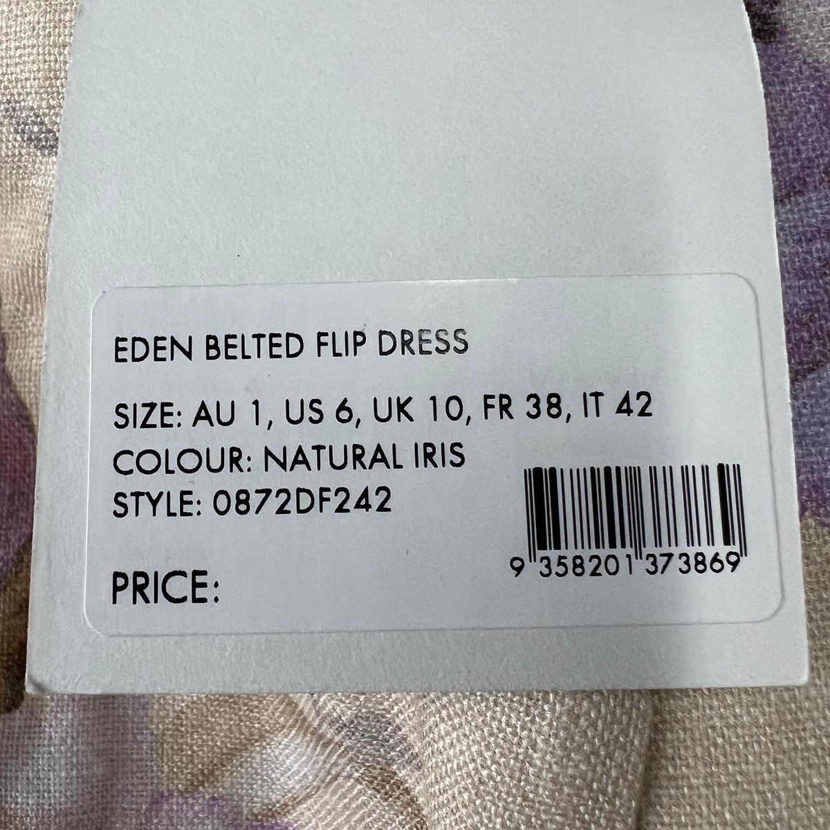 ZIMMERMANN Eden Belted Flip Dress Women’s Size US 6 Natural Iris