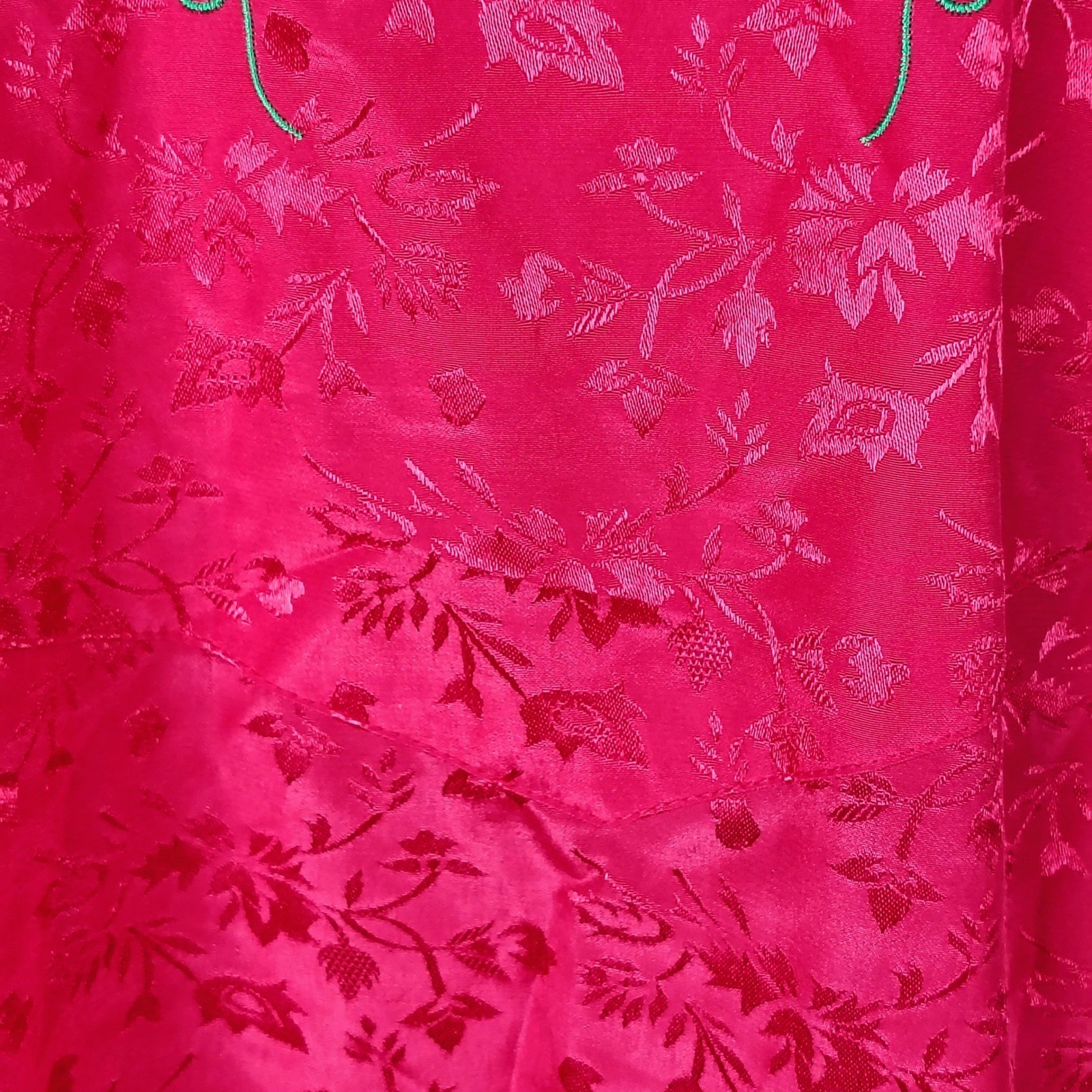 Simply Basic Red Floral Damask Kaftan Gown Blue Embroidery vintage Loungewear
