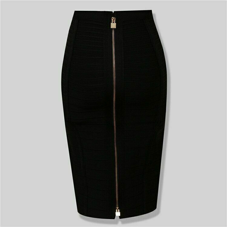 2021 New Women Zipper Rayon Bandage Skirt Day Party Pencil Skirt Top Hot