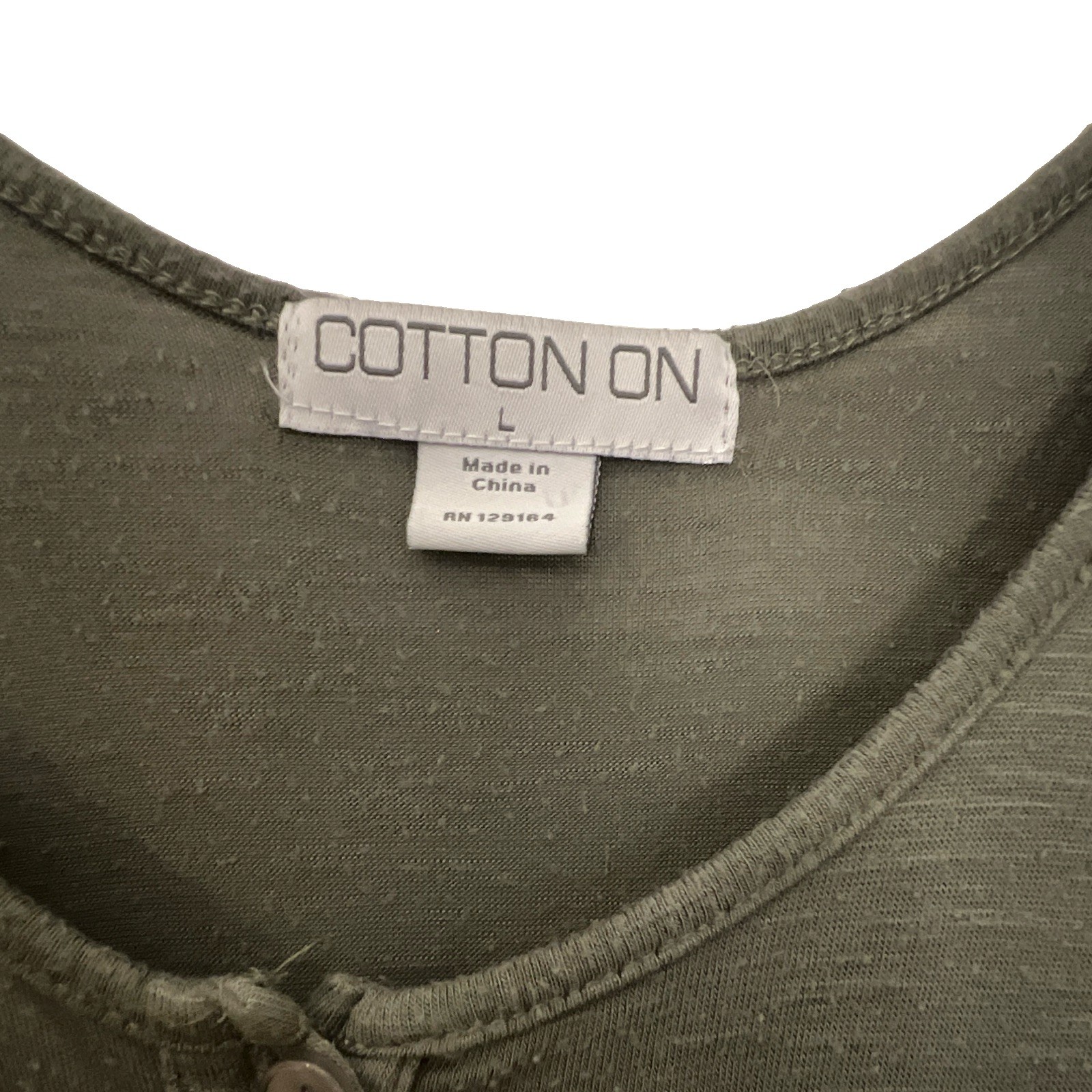 Cotton On Women’s Green Solid Knit A-Line Dress Scoop Neck 3/4 Sleeve L