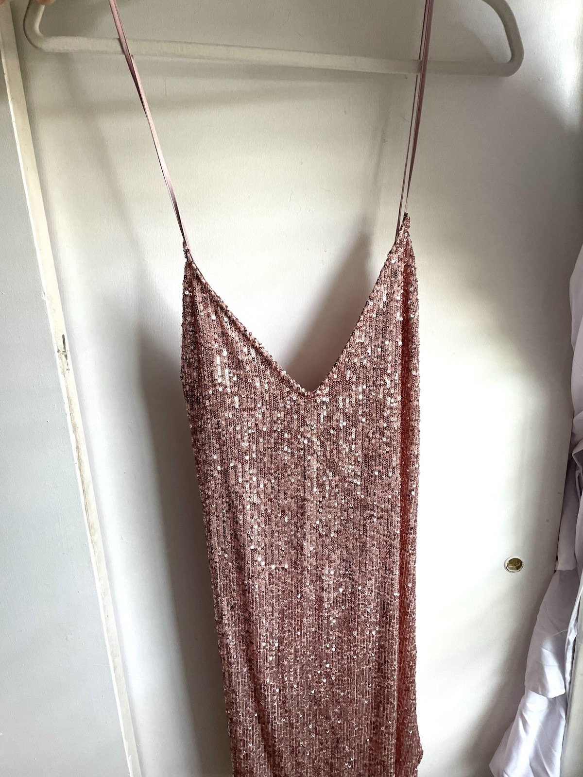 Victoria Secrets Sequin Rose Gold Dress Size XL- Good Condition