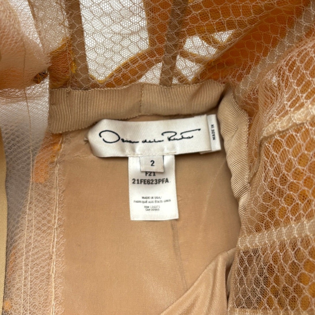 Oscar de la Renta Cutout Bow Faille Cockatail Dress Fall 2021 Size 2