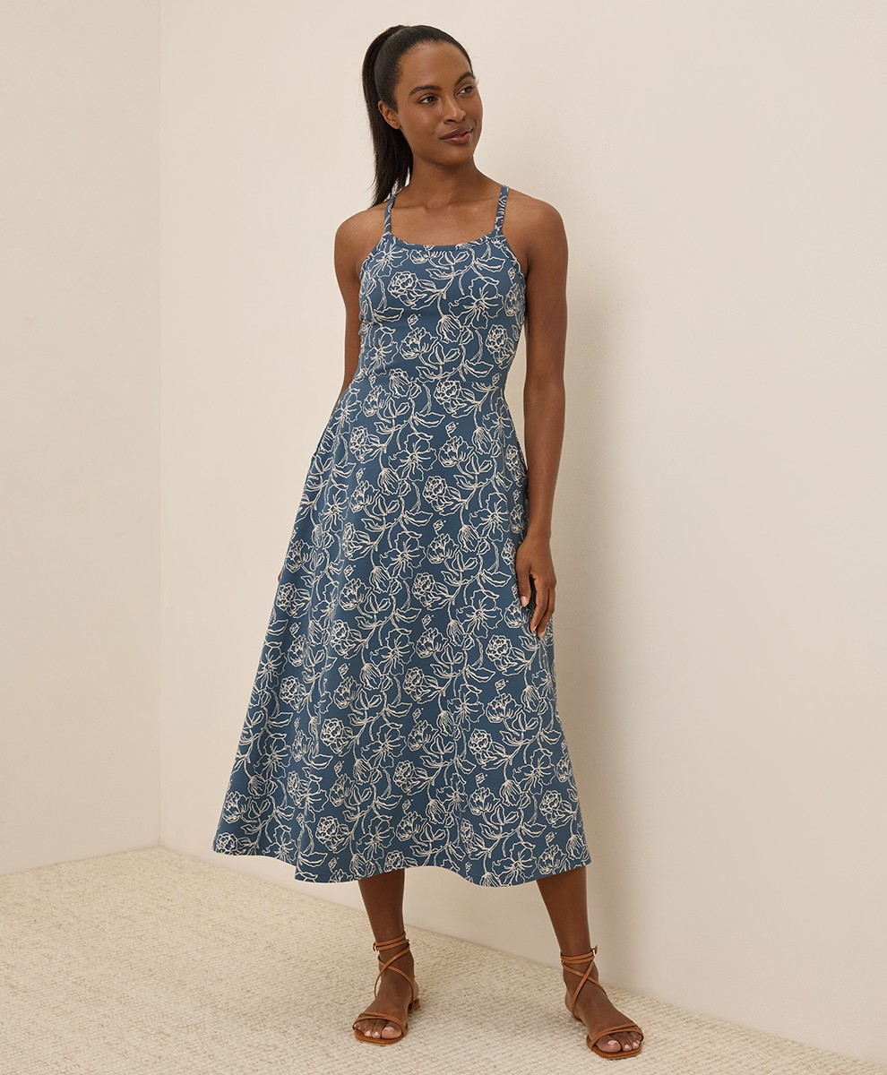 Pact Dresses Skirts Women’S Fit & Flare Midi Dress Small, Regular Looking Gla…