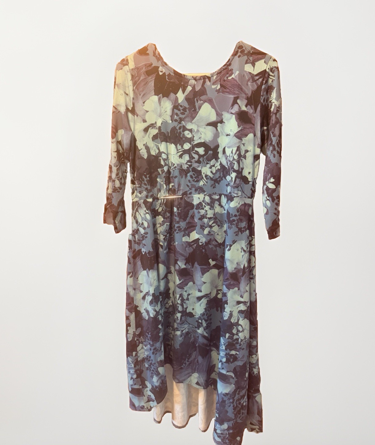 Soft Surroundings Midi Floral Dress Women’s Size Small Blue Asymmetric