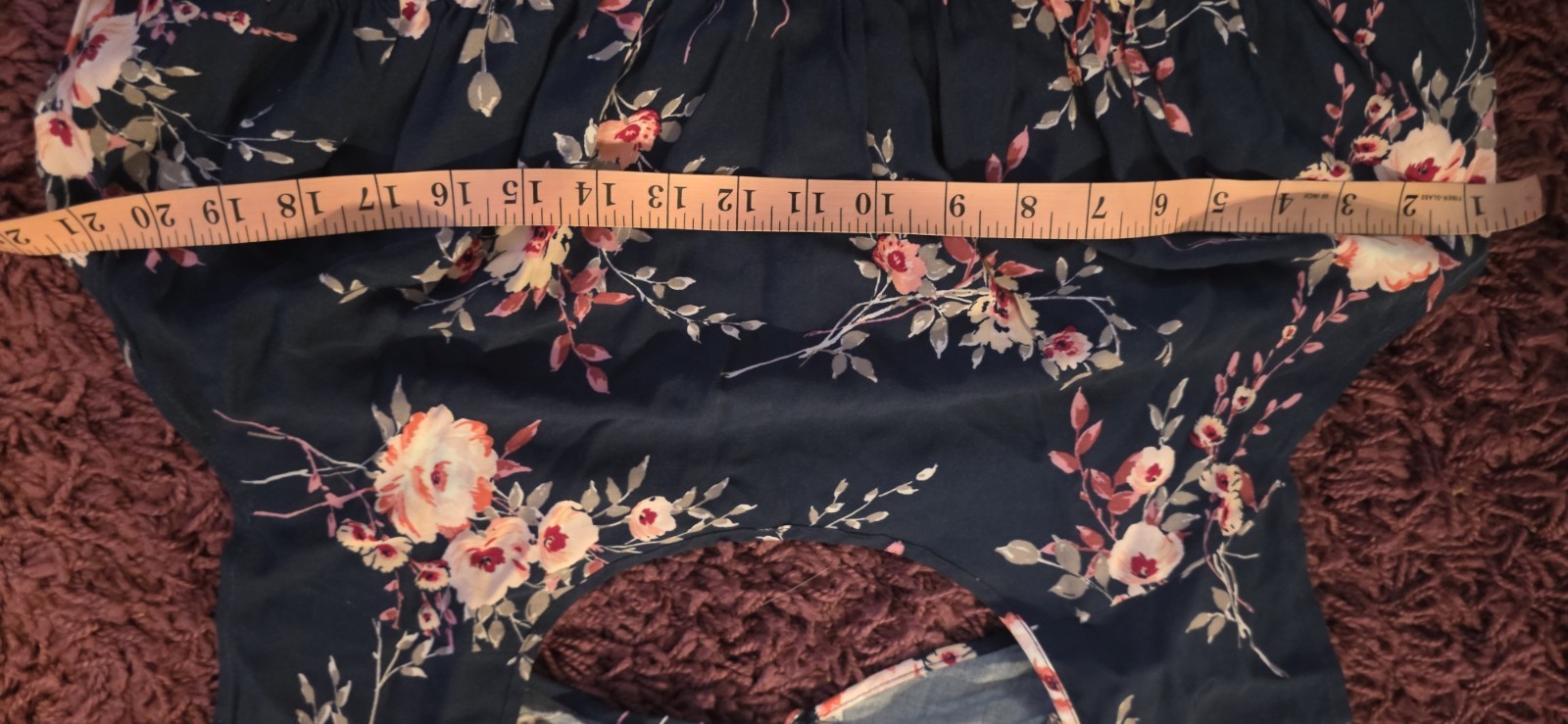 Torrid 1X Blue Floral Dress, Pleated, Waist, Open Back, Soft, Light, Worn 1X