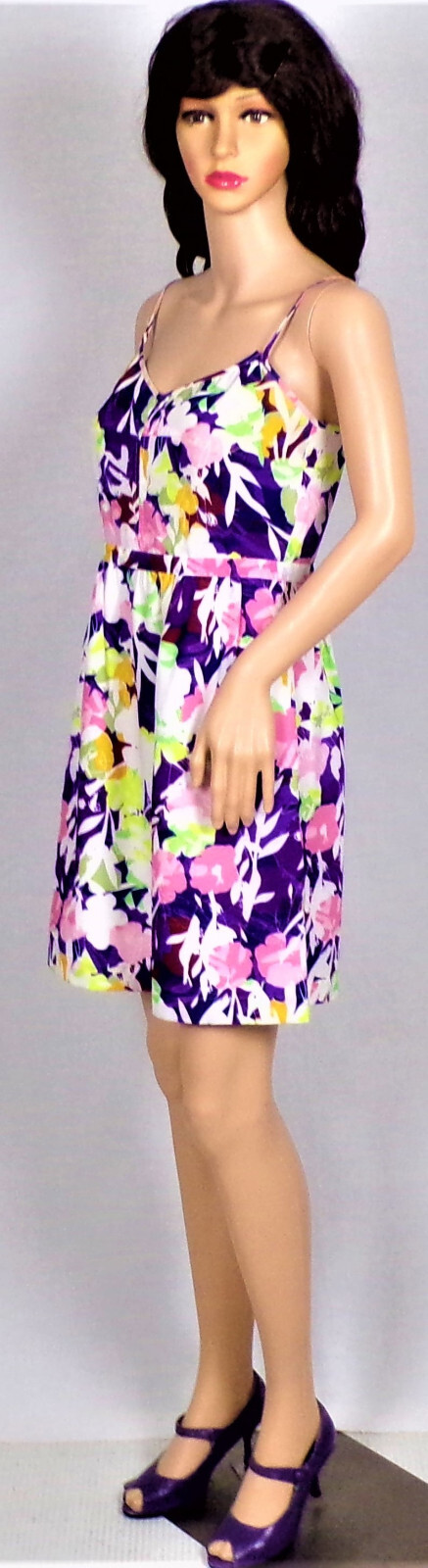 J.CREW size 4 multicolor floral OTS summer frock 100% polyester dry clean only