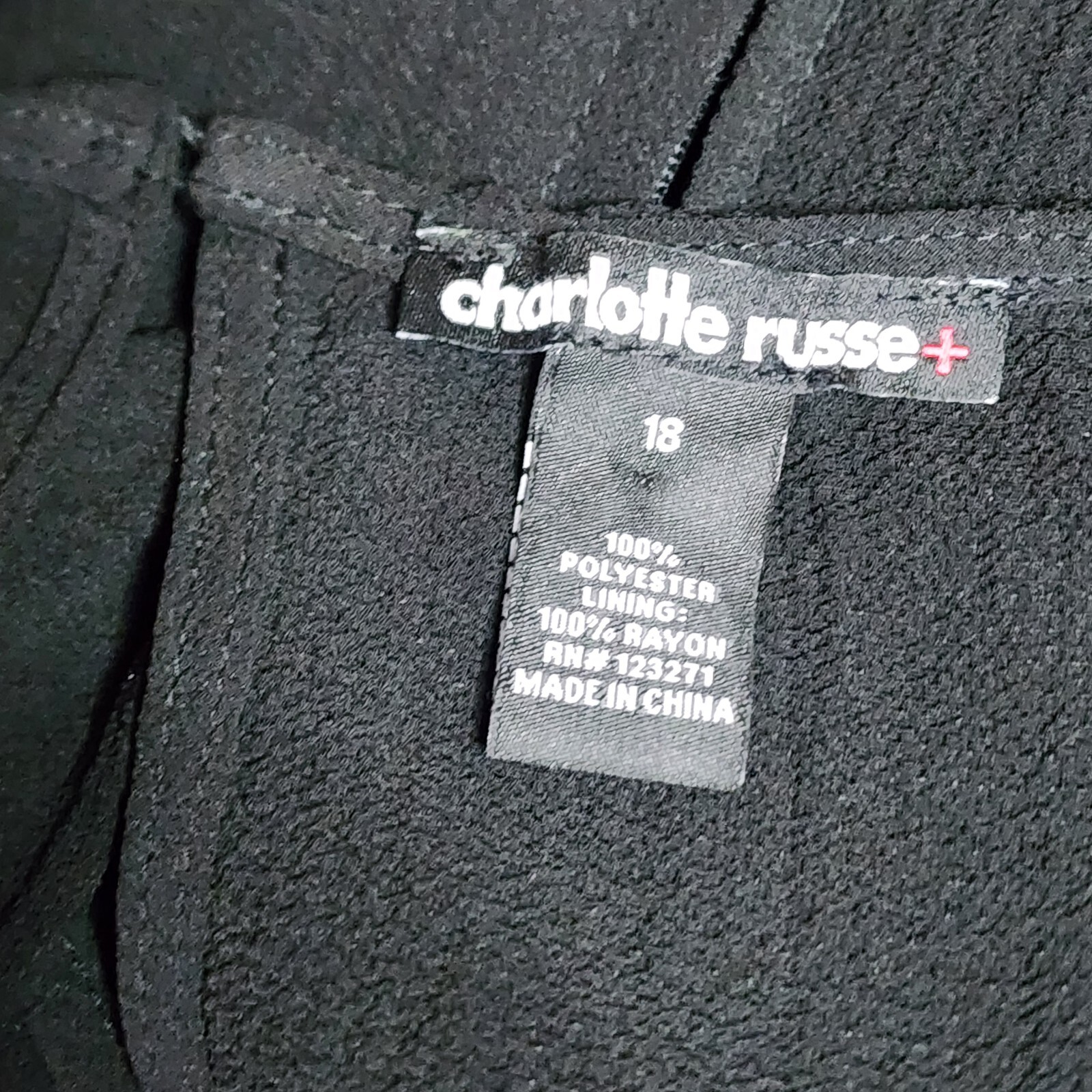 Charlotte Russe Dress with Shorts Womens Size 18 Solid All Black Short Sleeve