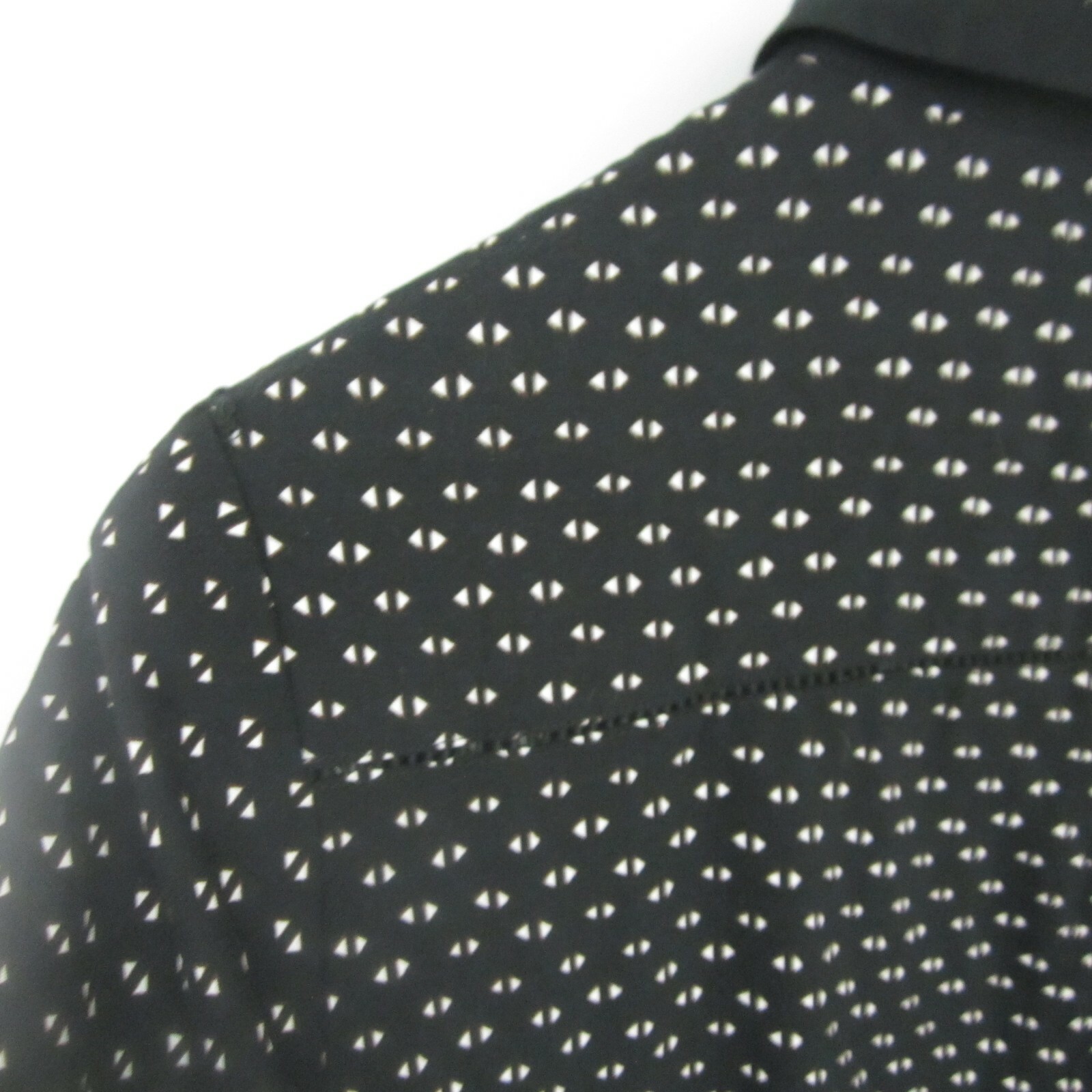 New Esqualo Womens 8 Black White Print LS Flare Button Dress Collared NWT $120